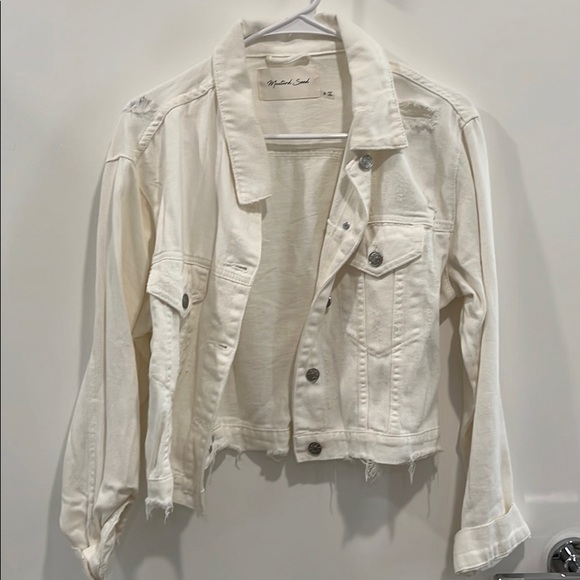 White denim distressed jacket - Picture 1 of 2